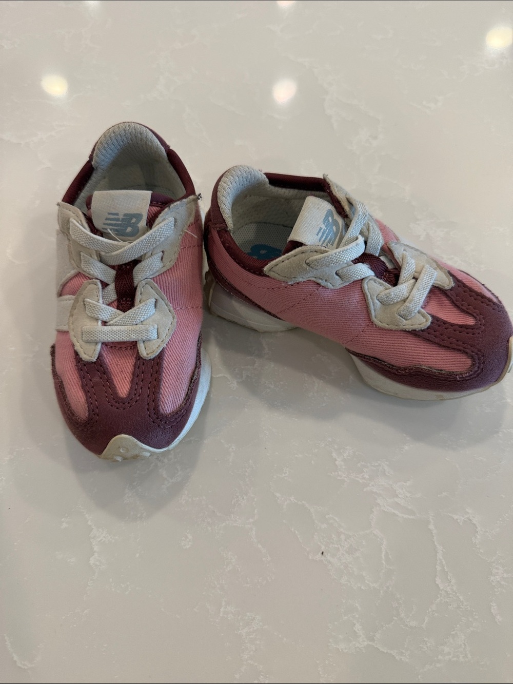 New Balance Kids Pink and Burgundy Running Sneakers toddler size 6